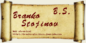 Branko Stojinov vizit kartica